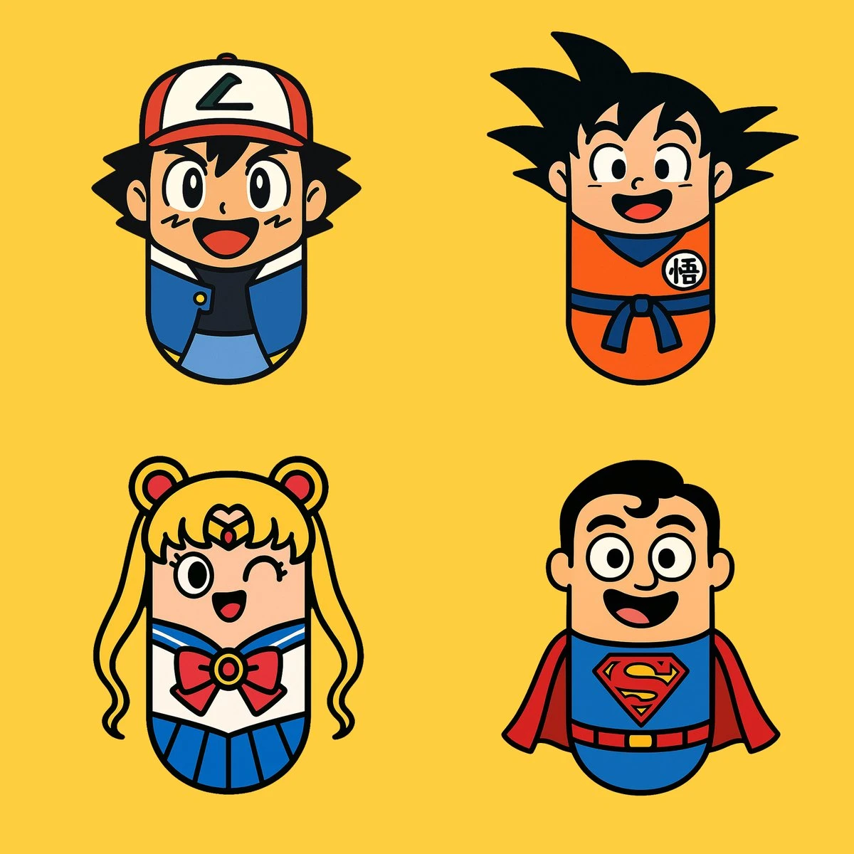 Cartoon Illustration Pill Character