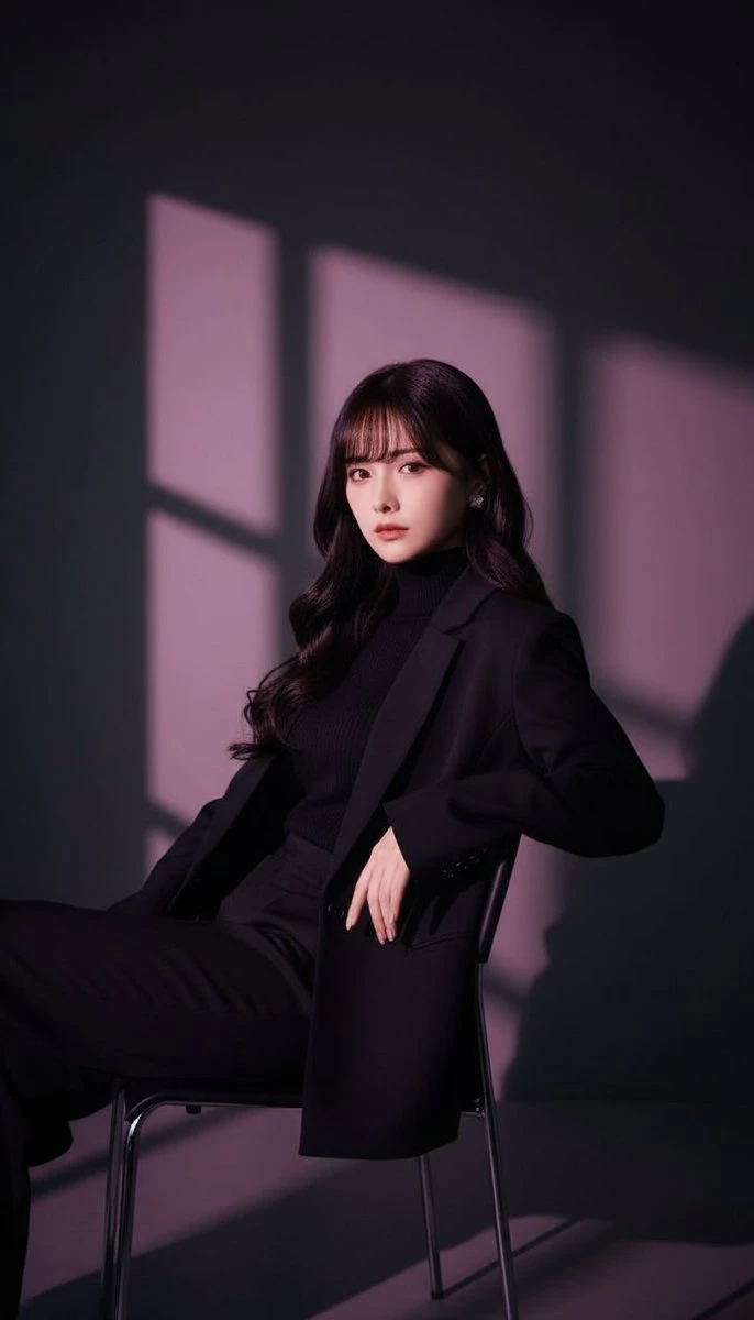 A fashion movie portrait of a young female